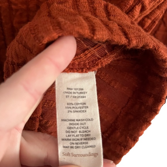 Soft Surroundings Orange Goldie Tunic Top Sweater Button Back Size Large - Picture 7 of 11